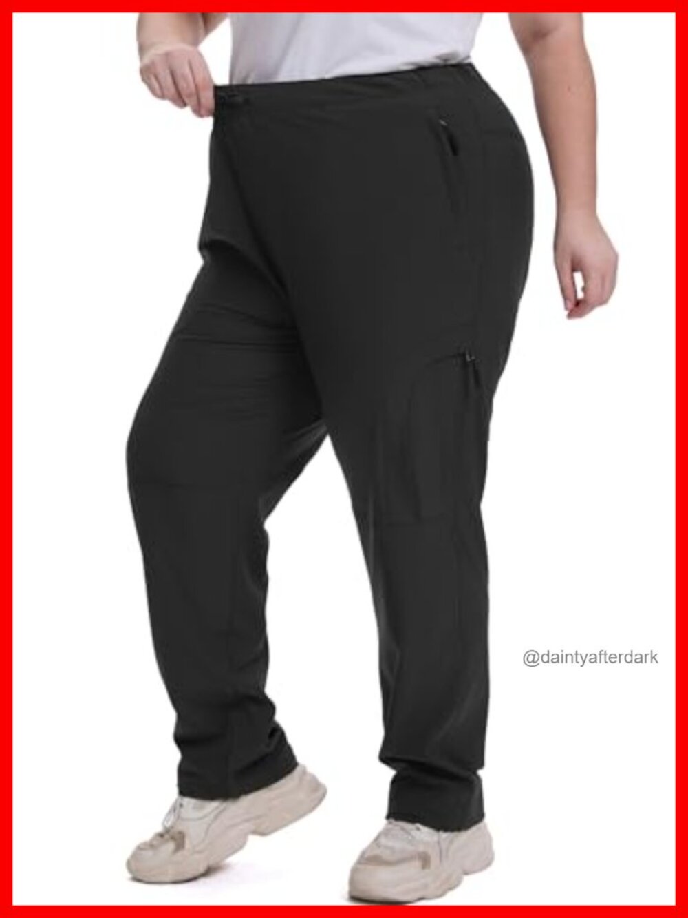 Plus Size Women's Waterproof Cargo Hiking Pants UPF 50 Drawstring